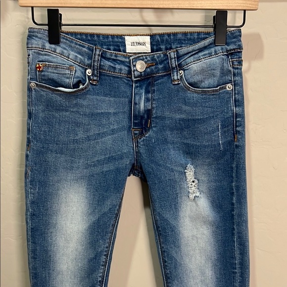 Hudson Jeans Girls Women’s Blue Distressed Skinny Stretchy Comfy Slim Vintage - Picture 3 of 14